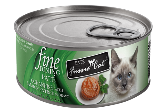Fussie Cat Fine Dining - Pate - Oceanfish with Salmon Entree in gravy 2.82oz