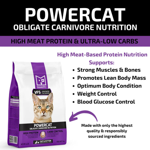 SQUARE PET VFS® POWERCAT™ Turkey & Chicken for Cats - 4.4lb