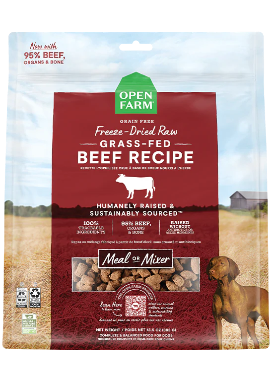 Grass-Fed Beef Freeze Dried Raw Dog Food - 13.5oz