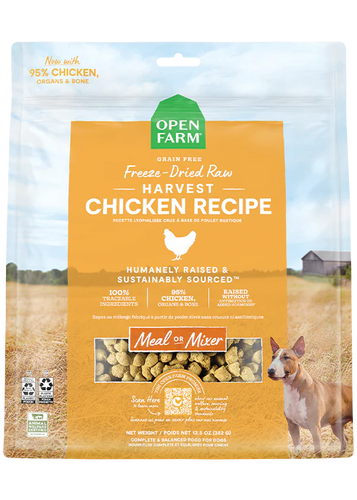 Open Farm Harvest Chicken Freeze Dried Raw Dog Food 13.5z