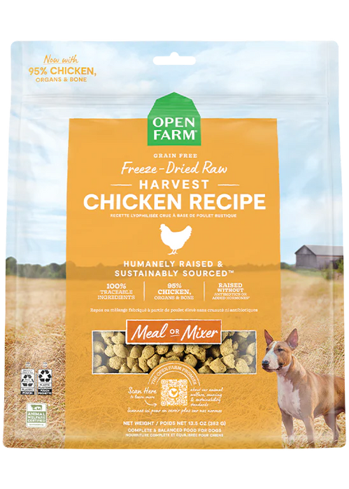 Open Farm Harvest Chicken Freeze Dried Raw Dog Food 13.5z