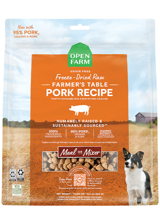 Open Farm Farmer’s Table Pork Freeze Dried Raw Dog Food 22oz