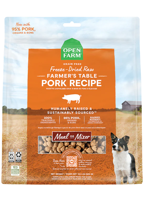 Farmer’s Table Pork Freeze Dried Raw Dog Food 13.5oz — Agri Feed Pet Supply
