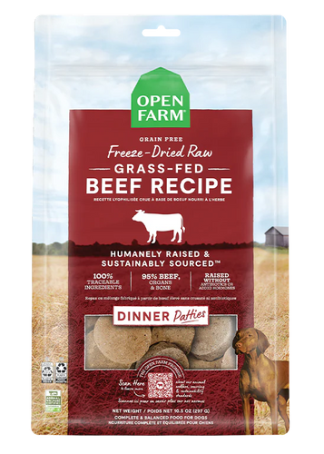 Grass-Fed Beef Freeze Dried Raw Patties for Dogs - 10.5z