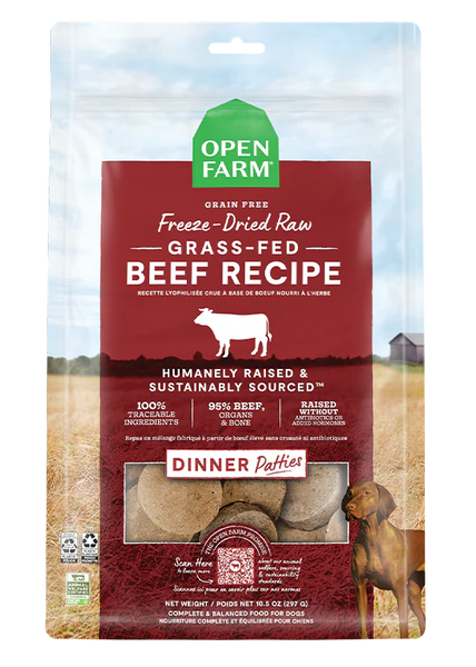 Grass-Fed Beef Freeze Dried Raw Patties for Dogs - 10.5z