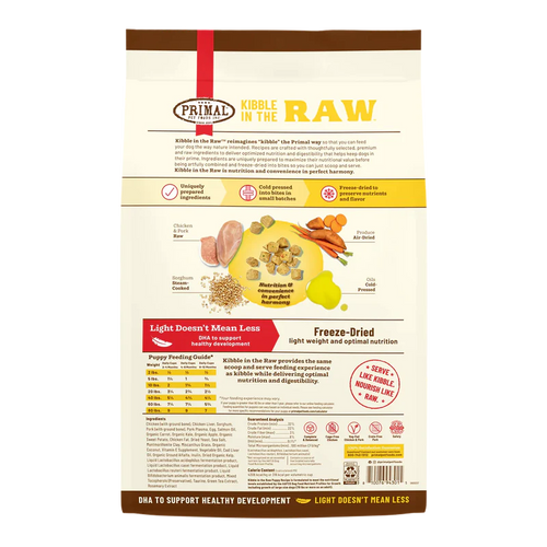 PRIMAL PET FOODS KIBBLE IN THE RAW PUPPY RECIPE - 9LB