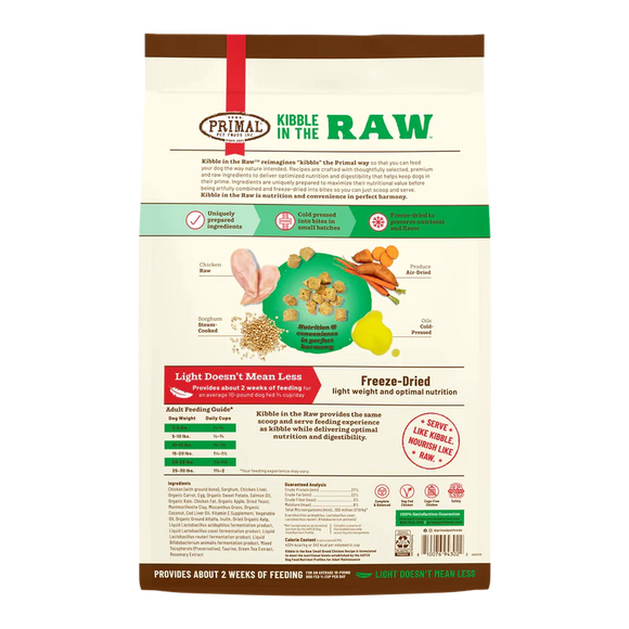 PRIMAL PET FOODS KIBBLE IN THE RAW  SMALL BREED CHICKEN RECIPE - 4LB