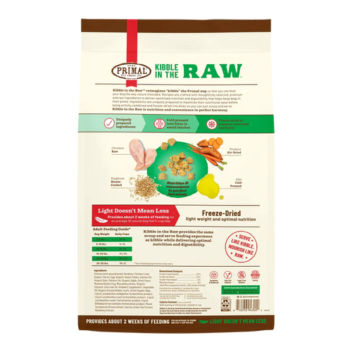 PRIMAL PET FOODS KIBBLE IN THE RAW SMALL BREED CHICKEN RECIPE - 1.5LB