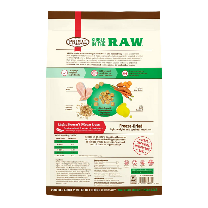 PRIMAL PET FOODS KIBBLE IN THE RAW SMALL BREED CHICKEN RECIPE - 1.5LB