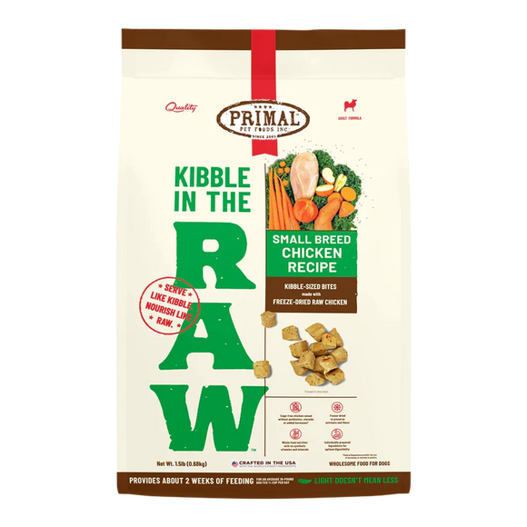 PRIMAL PET FOODS KIBBLE IN THE RAW SMALL BREED CHICKEN RECIPE - 1.5LB