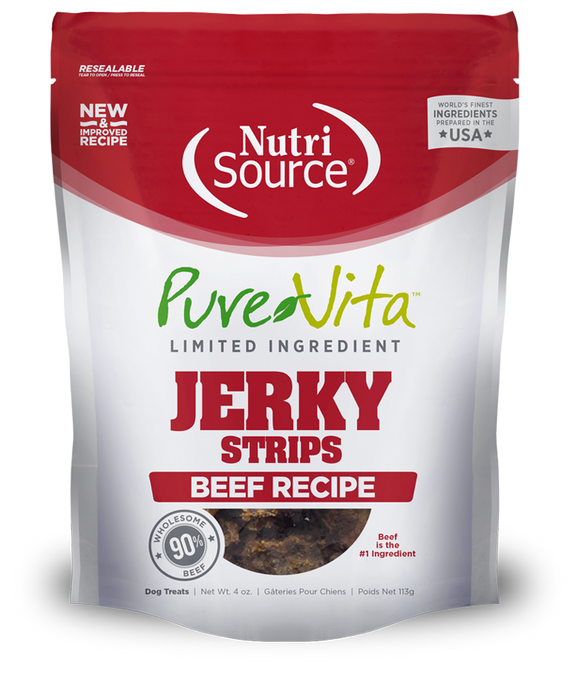 Pure Vita Beef Jerky Healthy Jerky Treats for Dogs