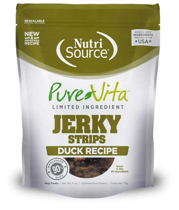 Pure Vita Duck Jerky Healthy Jerky Treats for Dogs