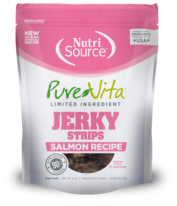 Pure Vita Salmon Jerky Healthy Jerky Treats for Dogs