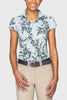 Kastel Denmark Powder Blue Botanical Cap Sleeve 1/4 Zip Sun Shirt