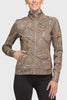 Kastel Long Sleeve Full Zip Taupe Belt Print Scuba Jacket