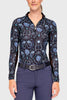 Kastel Denmark French Blue Regal Palm Long Sleeve 1/4 Zip Sun Shirt