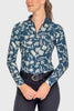 Sailor Blue French Tulip Long Sleeve 1/4 Zip Sun Shirt