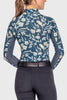 Sailor Blue French Tulip Long Sleeve 1/4 Zip Sun Shirt