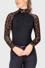 Kastel Denmark Espresso Leopard Long Sleeve Raglan 1/4 Zip Sun Shirt