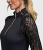 Kastel Black Floral Lace Long Sleeve Sun Shirt