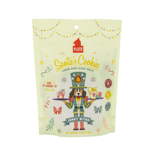 Plato Santa's Cookies Lamb and Goat Milk Air-Dried Dog Jerky Bites - 4oz.