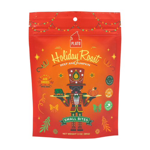 Plato Holiday Roast Beef and Pumpkin Air-Dried Small Bites Dog Treats - 3oz.