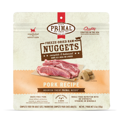 Primal Freeze-Dried Raw Nuggets Cat Food Pork Recipe - 14oz