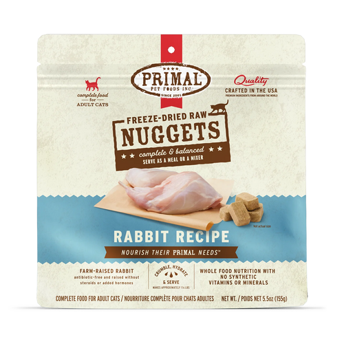 Primal Freeze-Dried Raw Nuggets Cat Food Rabbit Recipe - 14oz