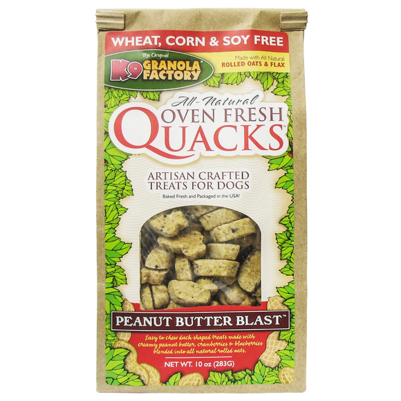 K9 Granola Factory Quacks, Peanut Butter Blast Dog Treats