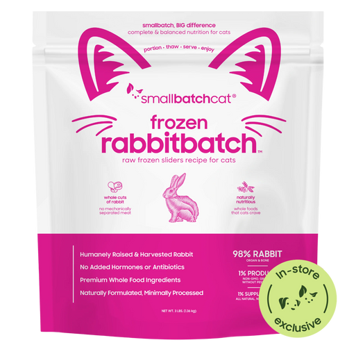 Smallbatch Pet Rabbit Sliders for Cats Frozen Raw - 3lb