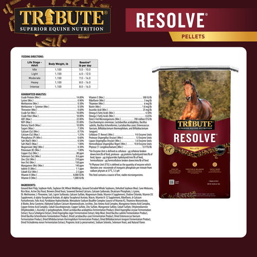 TRIBUTE Resolve®, Pelleted, Low NSC, High Fat, High Fiber Feed - 50lb