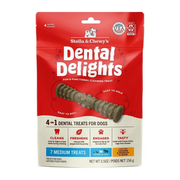 STELLA & CHEWY'S MEDIUM DENTAL DELIGHTS CHICKEN & PARSLEY FLAVOR 23.2oz