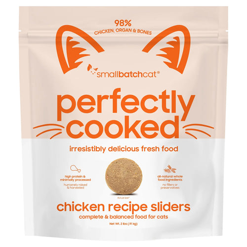 Small Batch Pet Perfectly Cooked Chicken Recipe Sliders for Cats - 2lb