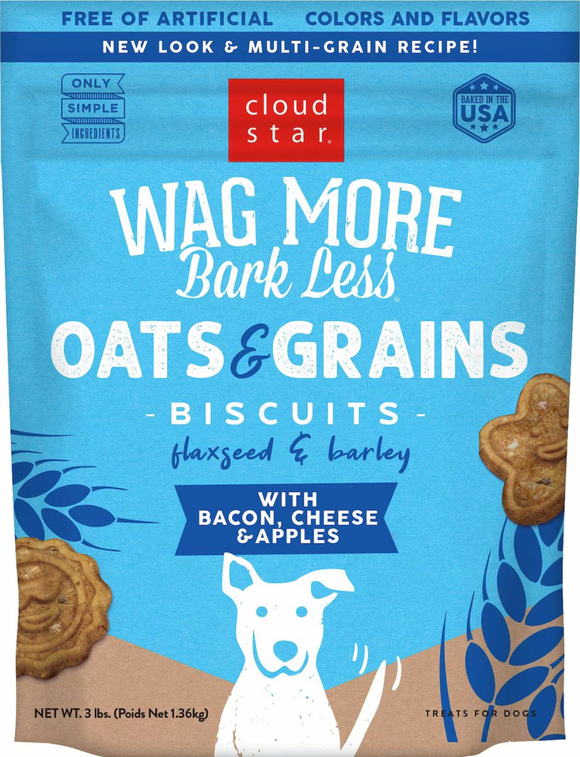 Wag More Bark Less Oven Baked Biscuits: Bacon, Cheese & Apples - 3lb