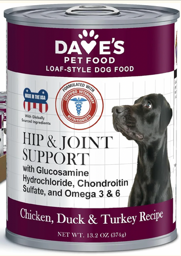 Dave's Restricted Hip & Joint Support, Chicken, Duck, & Turkey Recipe For Dogs - 13.2 oz