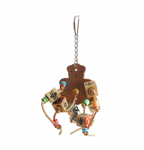 Leather Bear with ABC Blocks Bird Toy