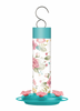 Glass Charming Peony Decorative Hummingbird Feeder - 20oz.