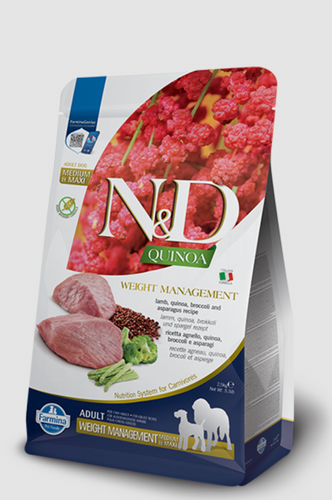 Farmina N&D Quinoa Weight Management Lamb Medium & Maxi Dog Food- 5.5lb