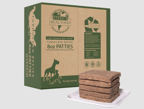 Steve's Real Food Frozen Raw Dog Food Turkducken Recipe Patties - 14lb
