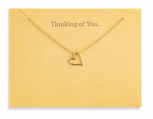 Floral Card Collection - 14k Gold Heart 16 Necklace