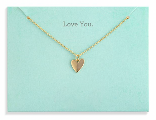 Floral Card Collection - 14k Gold Heart 16 Necklace