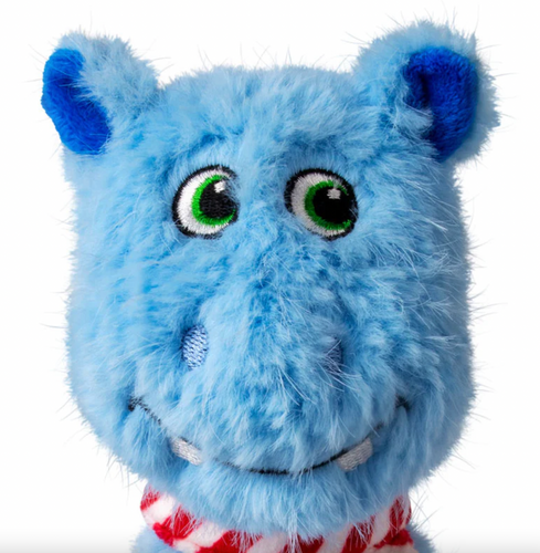 KONG Holiday Knots Belly Hippo Plush Squeaker Dog Toy - Medium/Large