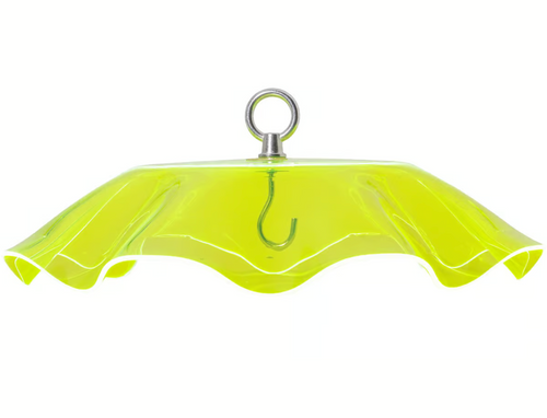 PROTECTIVE COVER FOR HANGING BIRD FEEDER WITH SCALLOPED EDGES