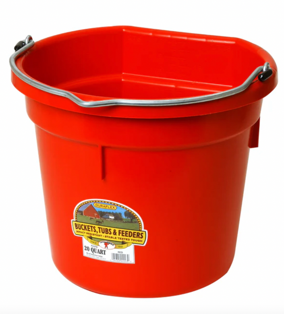 Flat Back Plastic Bucket - 20 Quart