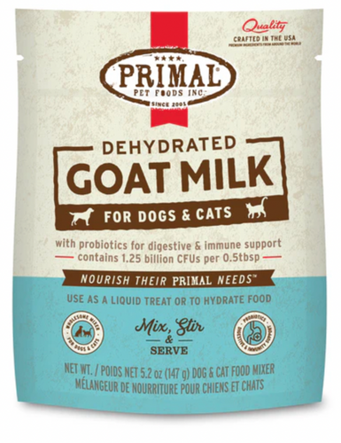 Primal Pet Foods Dehydrated Goat Milk for Dogs and Cats - 5.2oz Pouch