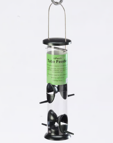 LARGE ECONOMY TUBE BIRD FEEDER WITH 4 PORTS