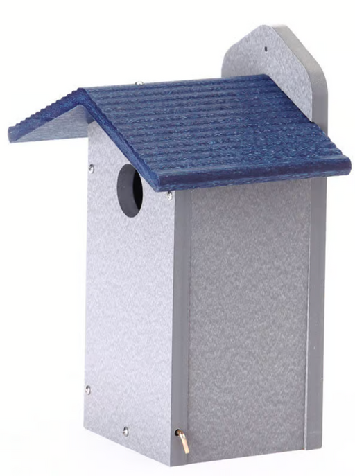 BLUEBIRD HOUSE IN GRAY AND BLUE RECYCLED PLASTIC
