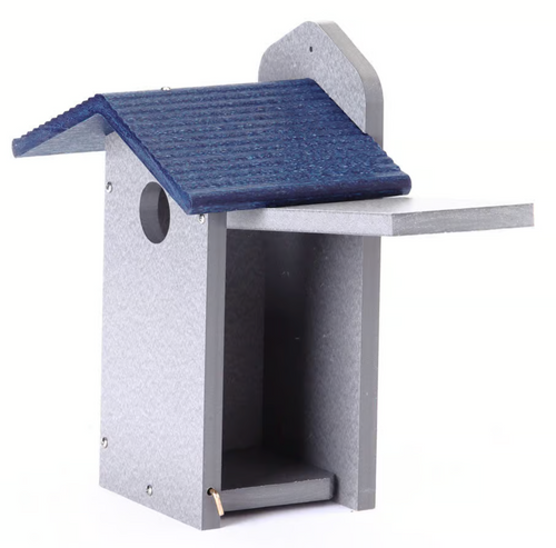 BLUEBIRD HOUSE IN GRAY AND BLUE RECYCLED PLASTIC