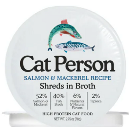 Cat Person Salmon & Mackerel Shreds in Broth - 2.75z