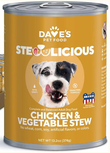 Dave's Pet Food Stewlicious Chicken & Vegetable Stew For Dogs - 13.2 oz